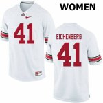 NCAA Ohio State Buckeyes Women's #41 Tommy Eichenberg White Nike Football College Jersey PIB7145XS